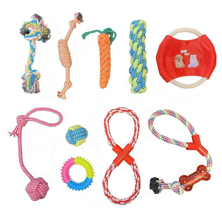 eStore  Lot de 10 jouets pour chiens et chats 