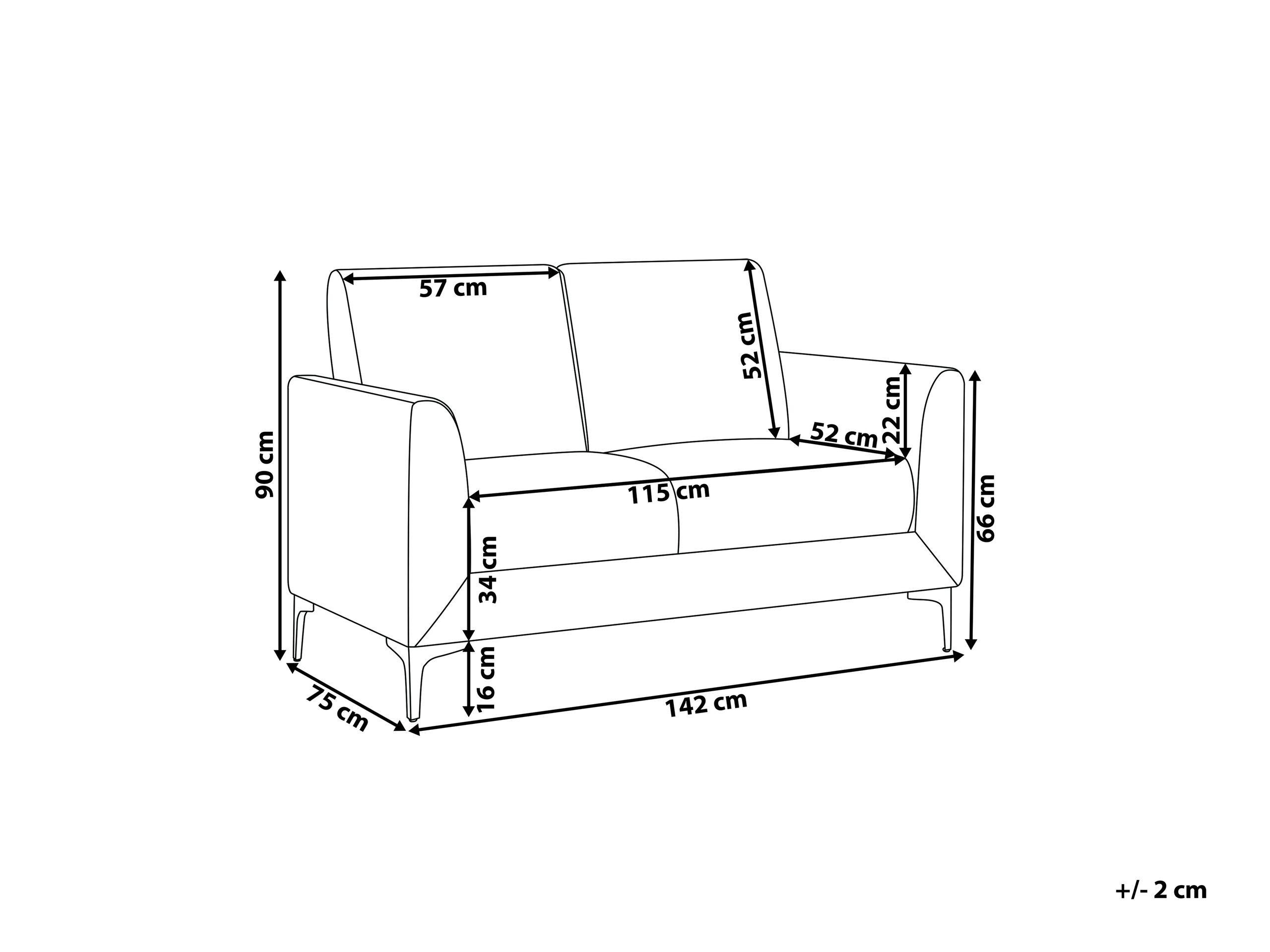 Beliani 2 Sitzer Sofa aus Samtstoff Modern FENES  