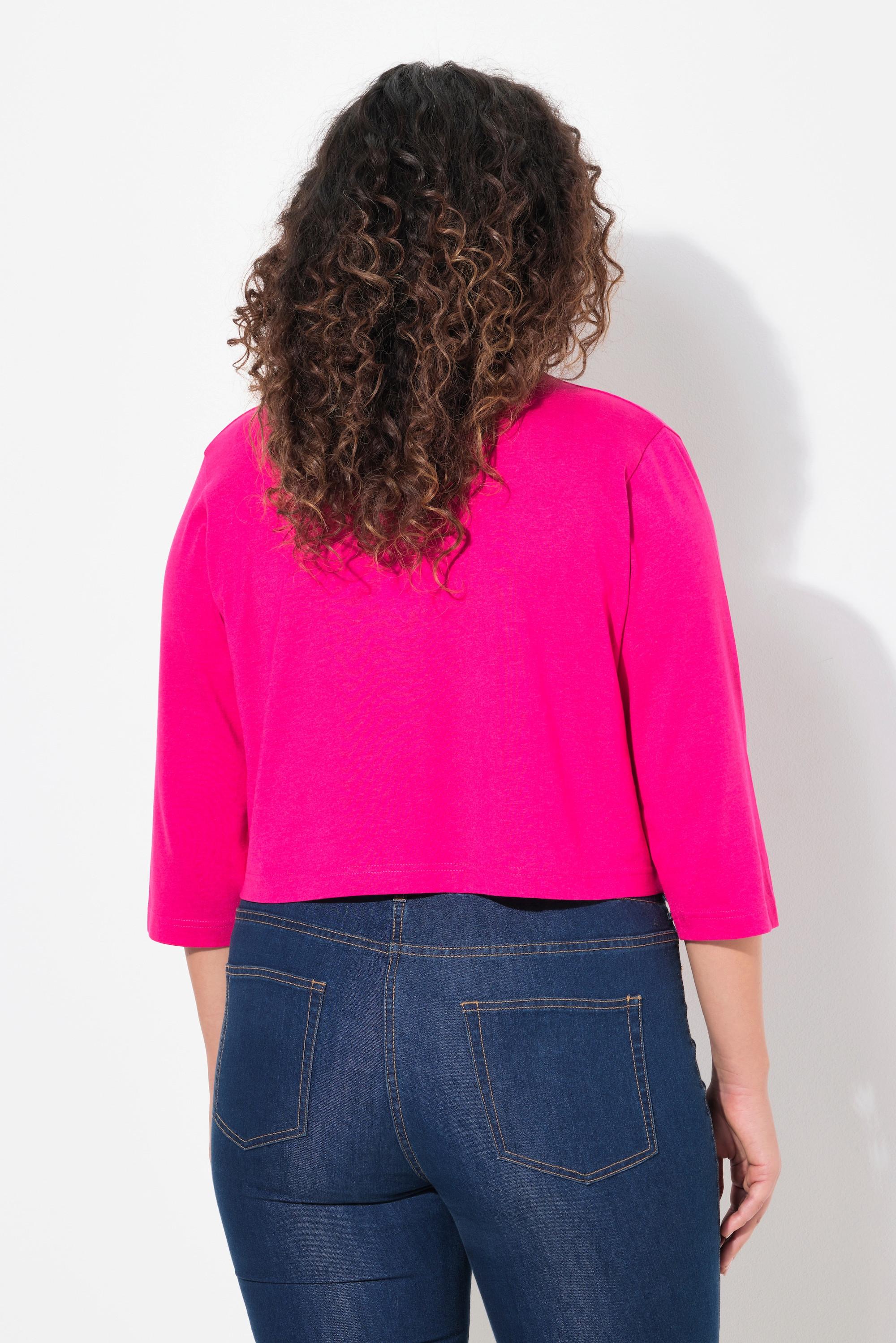 Ulla Popken Jersey Bolero kurze Jacke 3/4-Arm Saumknoten  