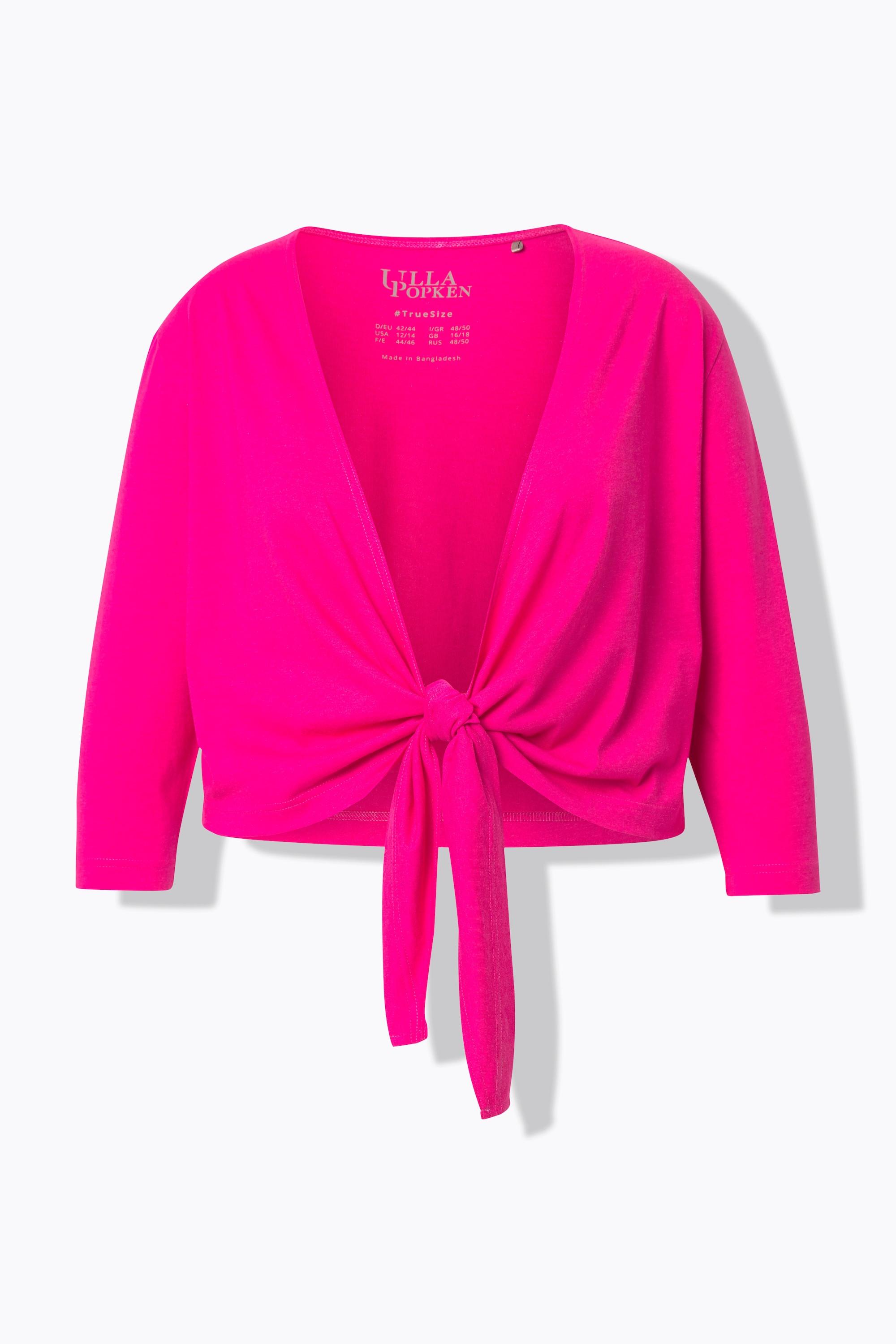 Ulla Popken Jersey Bolero kurze Jacke 3/4-Arm Saumknoten  