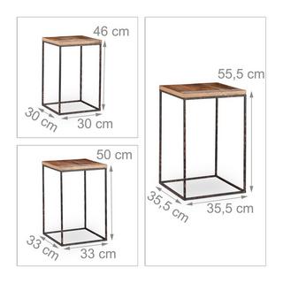 B2X Set de table 3 pièces en bois de manguier  