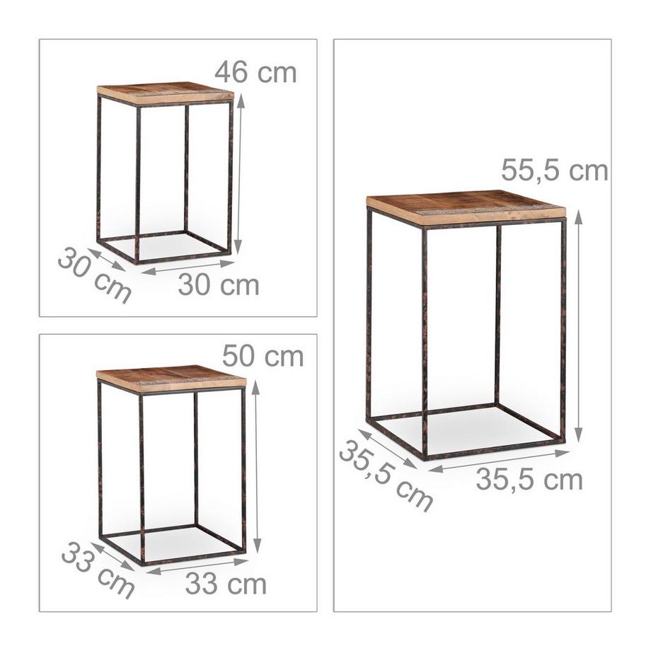 B2X Gedeckter Tisch 3er Set Mangoholz  