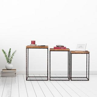 B2X Set de table 3 pièces en bois de manguier  