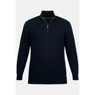 JP1880  Maglione polo con collo alto, zip e maniche lunghe 