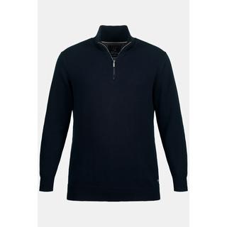 JP1880  Maglione polo con collo alto, zip e maniche lunghe 