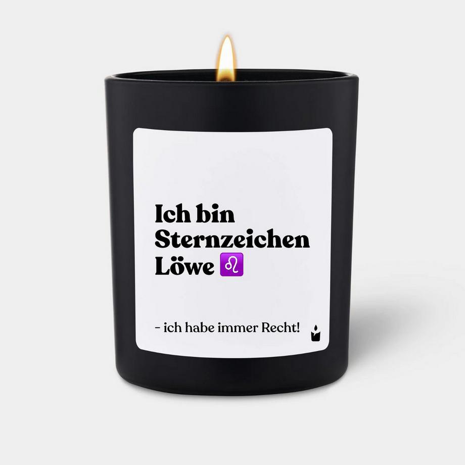 CandleHand Bougie parfumée Woody Ich bin Sternzeichen Löwe - ich habe immer Recht!  