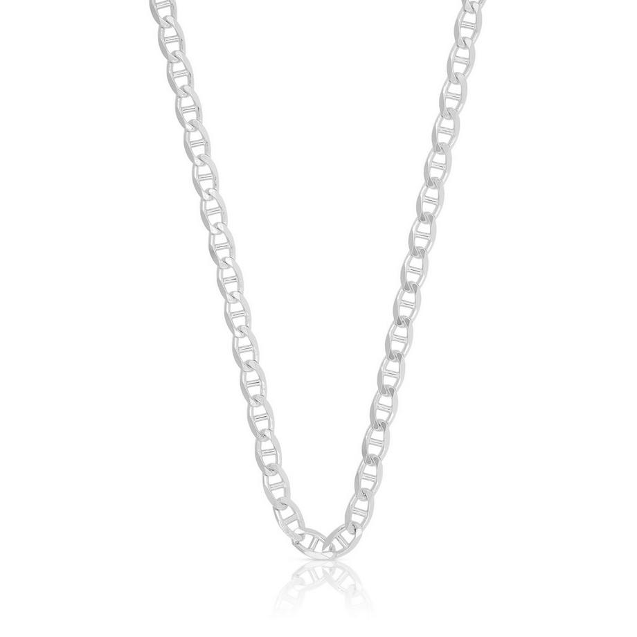 MUAU Schmuck  Collier gourmette de bà¢ton or blanc 750, 3.9mm, 45cm 