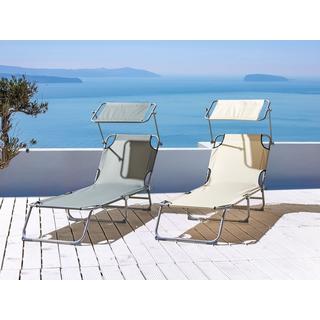 Beliani Sonnenliege aus Stahl Modern FOLIGNO II  