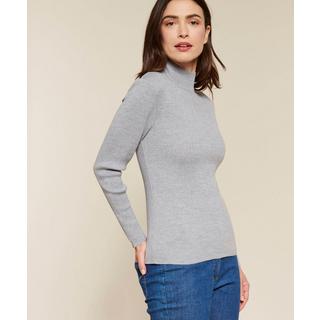 Damart  Pull-chaussette col montant unis et rayés, 50% laine mérinos. 