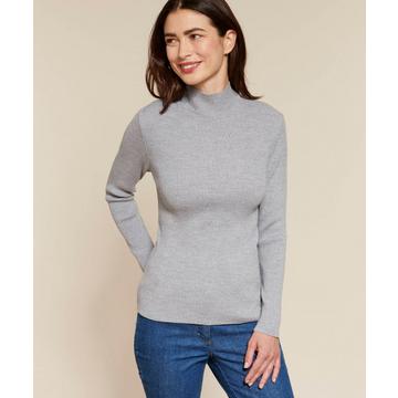 Pull-chaussette col montant unis et rayés, 50% laine mérinos.