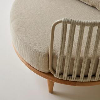 Tikamoon Fauteuil en teck massif et tissu Ezra  