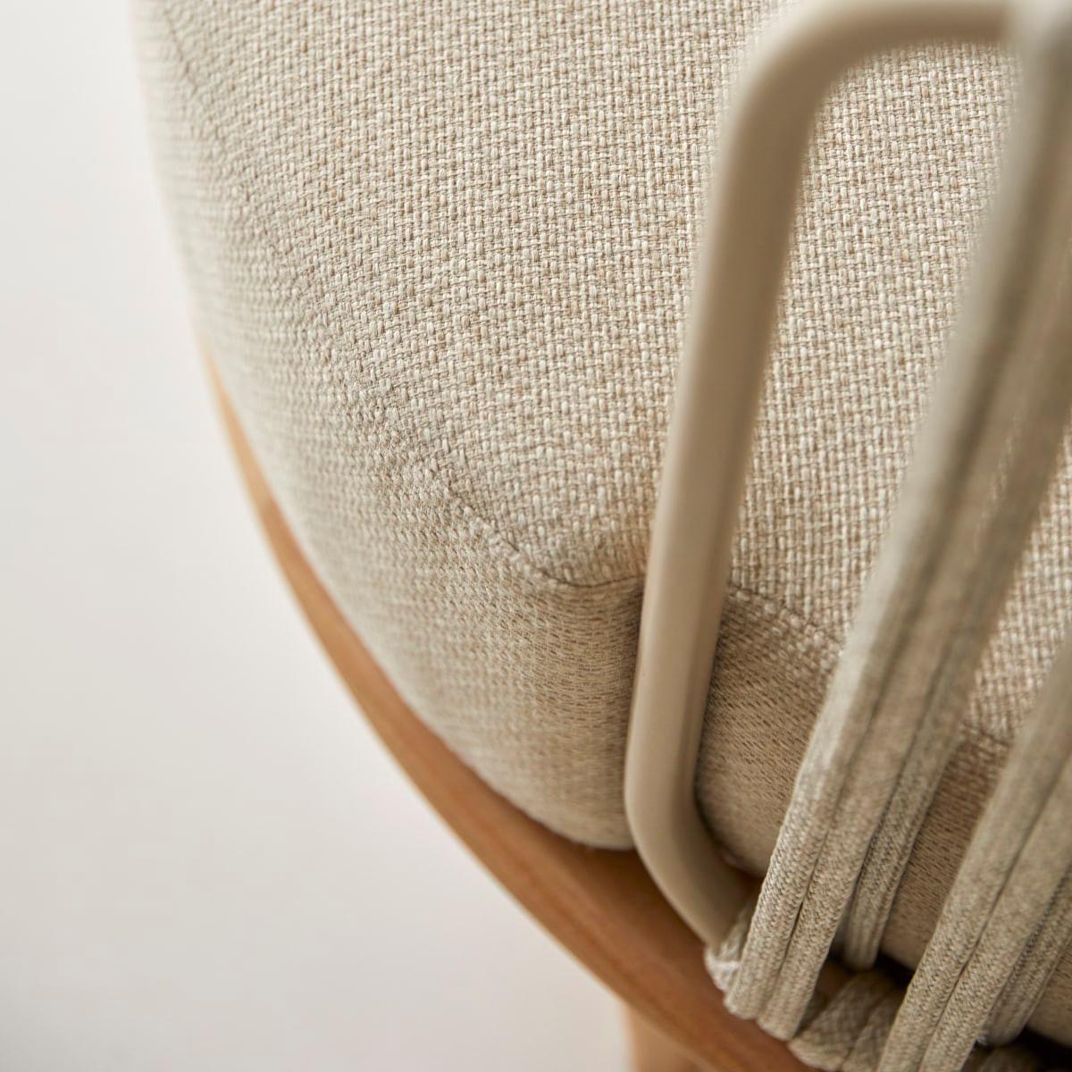 Tikamoon Fauteuil en teck massif et tissu Ezra  