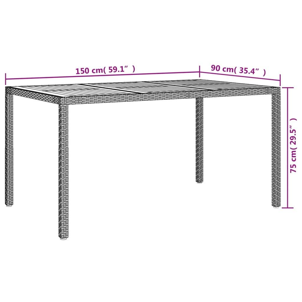 VidaXL Table de jardin rotin synthétique  