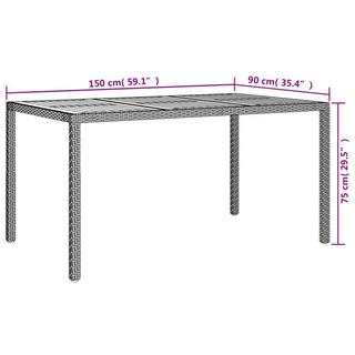 VidaXL Table de jardin rotin synthétique  