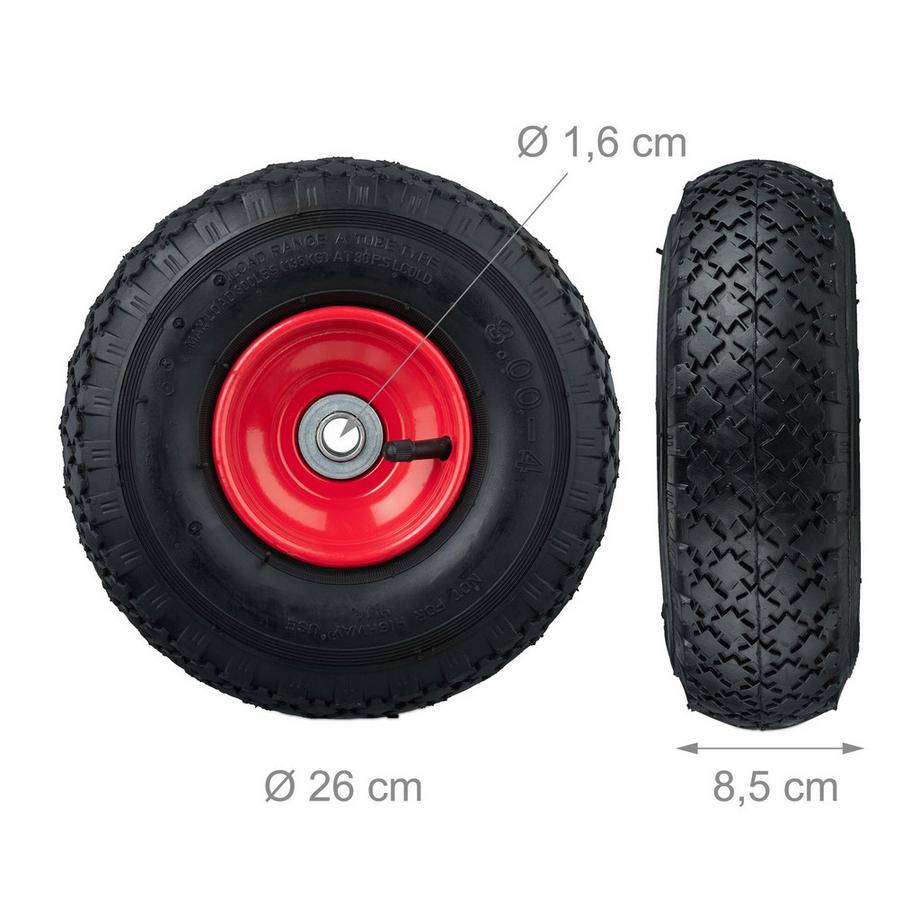 Northix  Roues pour chariot manuel, 2 pièces 3.00-4 