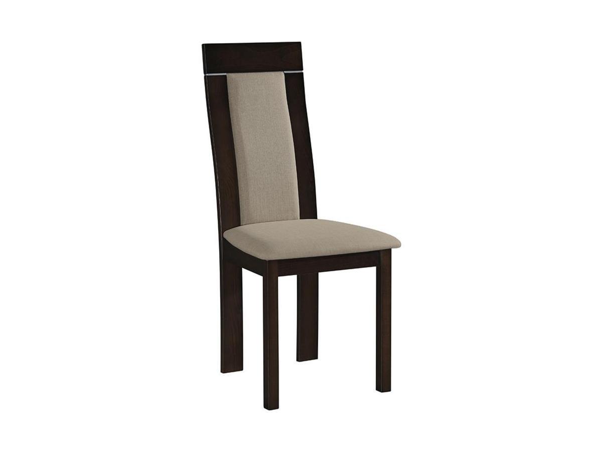 Vente-unique Lot de 2 chaises BELINDA Hêtre tissu  Noyer  