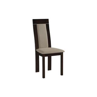 Vente-unique Lot de 2 chaises BELINDA Hêtre tissu  Noyer  