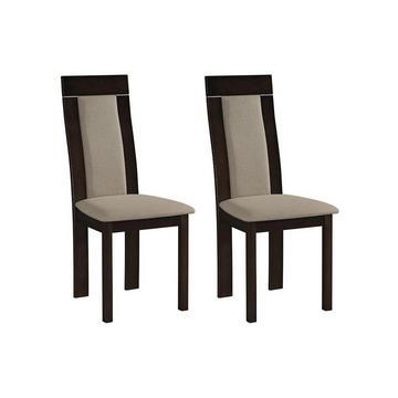 Lot de 2 chaises BELINDA Hêtre tissu  Noyer