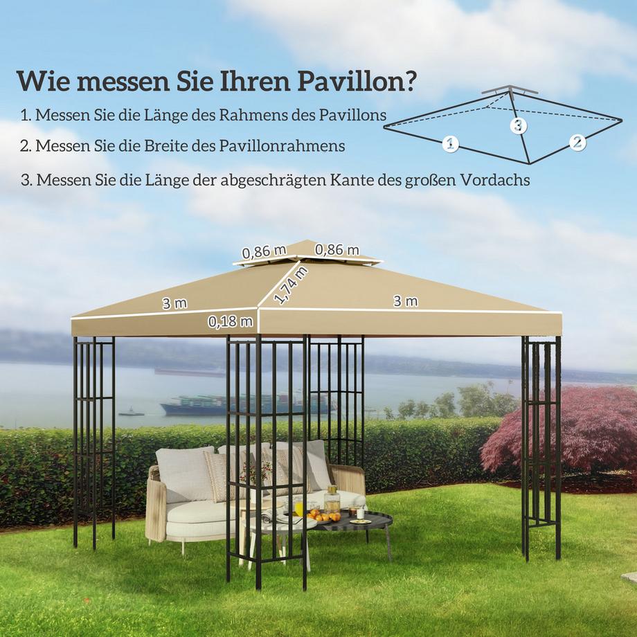 Outsunny Pavillon Ersatzdach  
