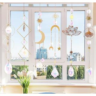 Alopini Sonnenfänger ,6 Stück Lotus Perlen Anhänger Dekoration,hängende Fensterdekoration,Kristall-Sonnenfänger  