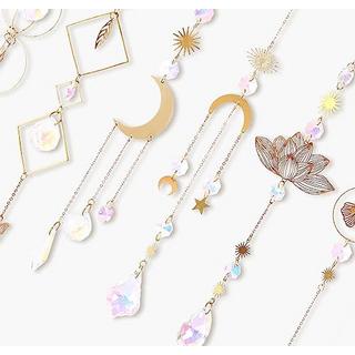 Alopini Sonnenfänger ,6 Stück Lotus Perlen Anhänger Dekoration,hängende Fensterdekoration,Kristall-Sonnenfänger  