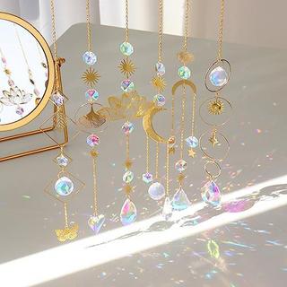 Alopini Sonnenfänger ,6 Stück Lotus Perlen Anhänger Dekoration,hängende Fensterdekoration,Kristall-Sonnenfänger  