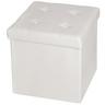Tectake Cube coffre de rangement pliable aspect cuir 38x38x38cm  Blanc
