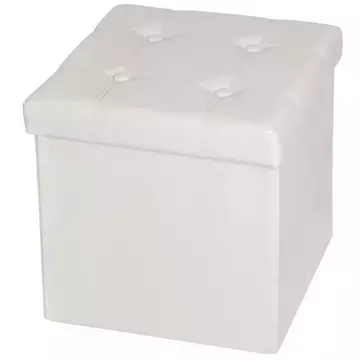 Cassapanca cubica pouf pieghevole con contenitore in pelle sintetica, 38 x 38 x 38 cm