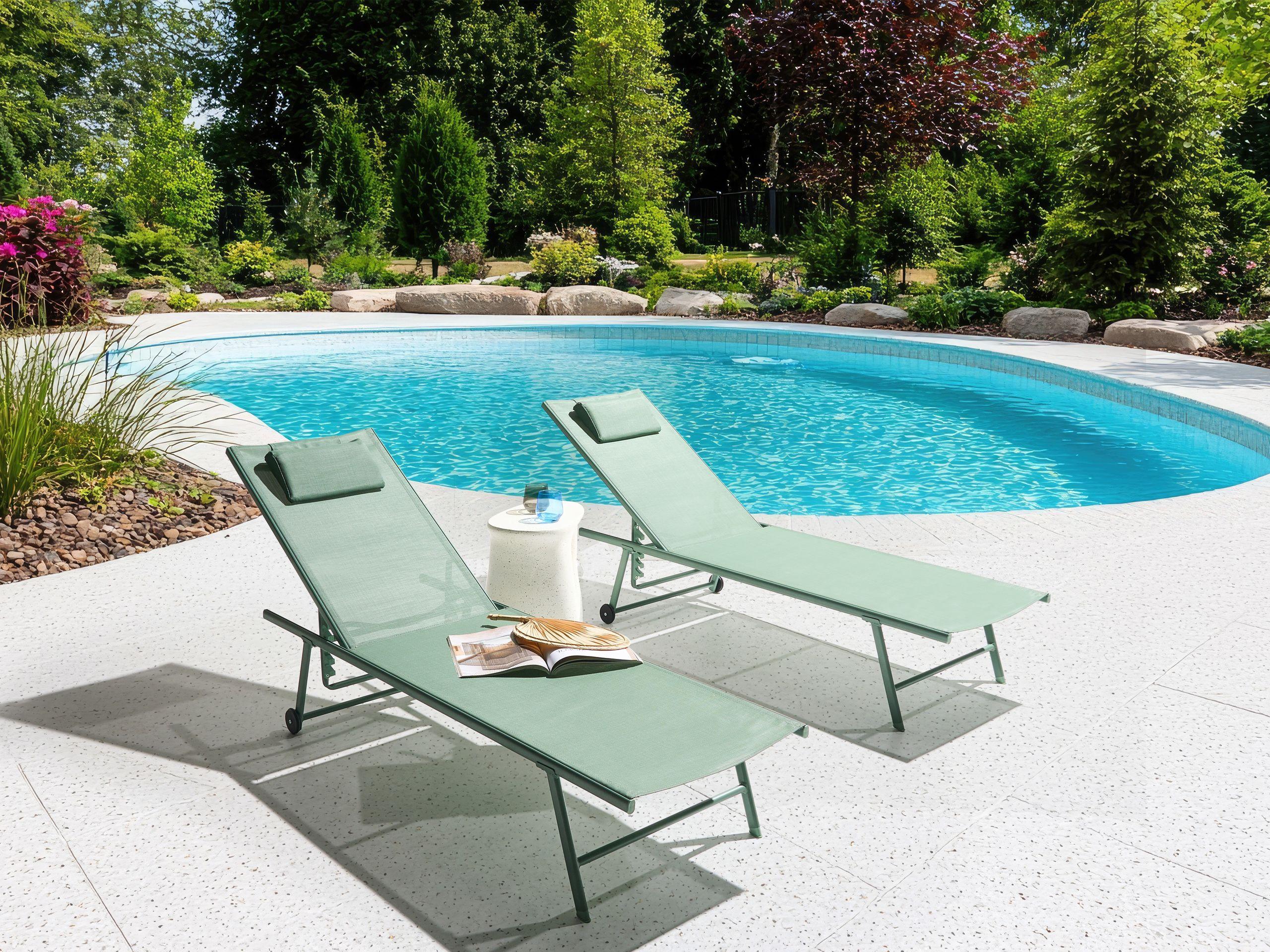 Beliani Gartenliege 2er Set aus Stahl Modern SORONI  