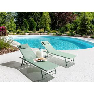 Beliani Gartenliege 2er Set aus Stahl Modern SORONI  