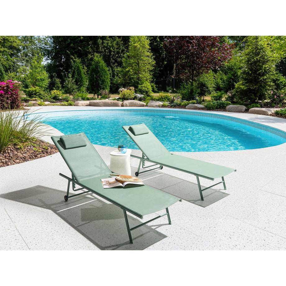 Beliani Gartenliege 2er Set aus Stahl  SORONI  