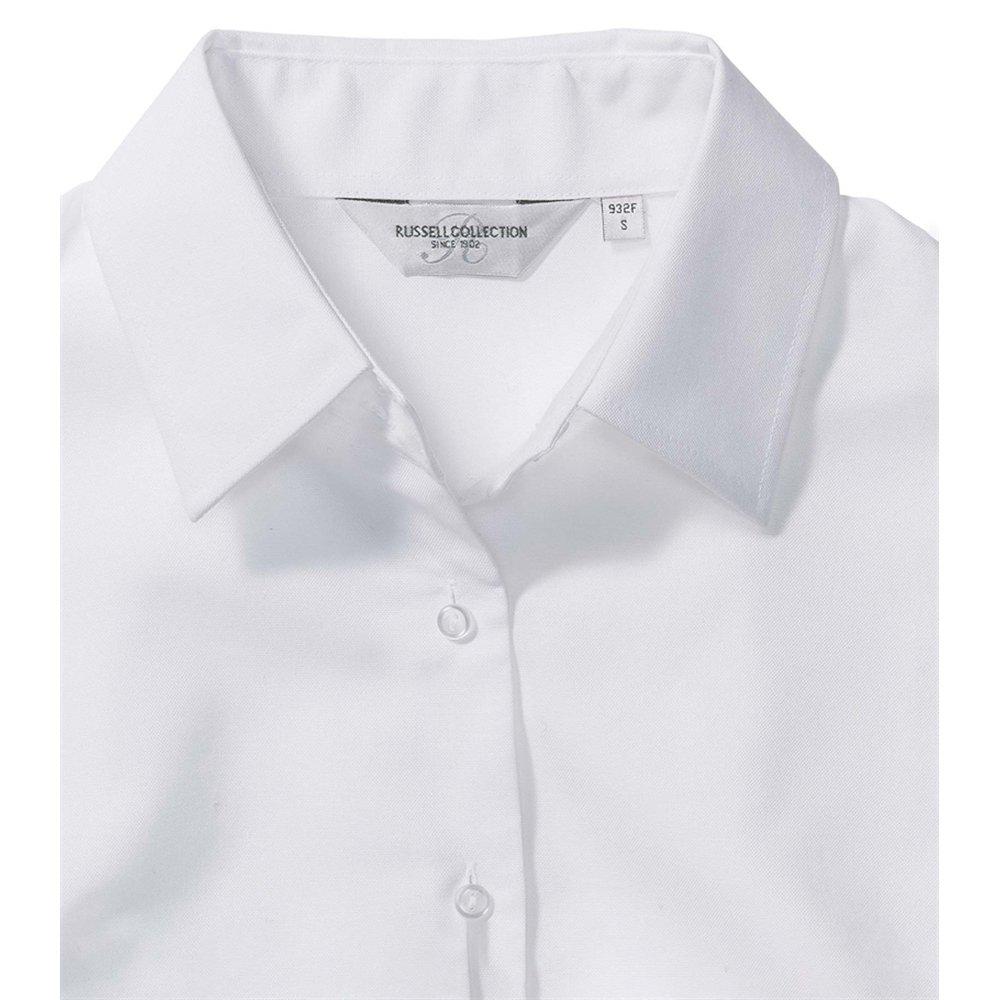 Russell  Collection Easy Care Oxford Bluse, Langarm 