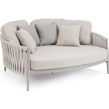 Lit de repos Jacinta avec coussins gris clair 160x145