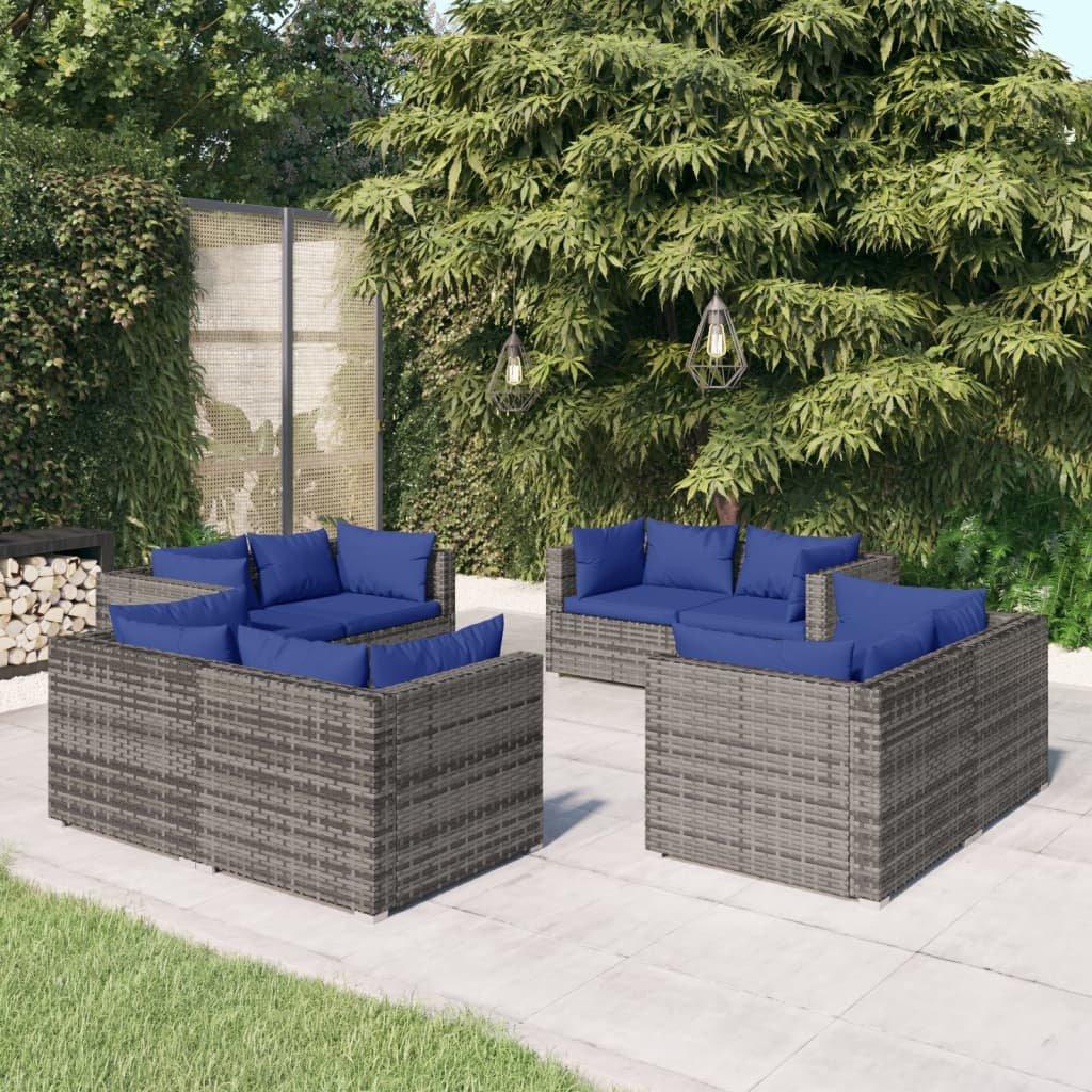 VidaXL set salotto da giardino Polirattan  