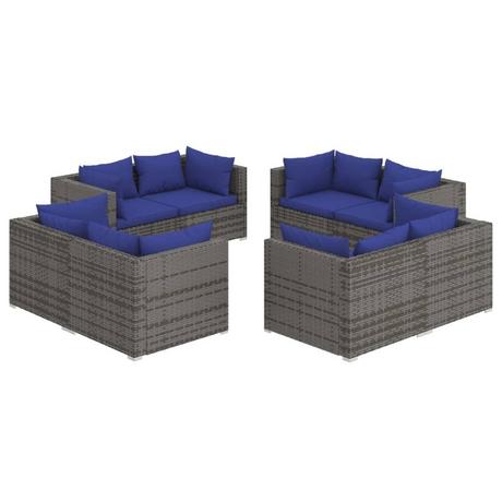 VidaXL set salotto da giardino Polirattan  