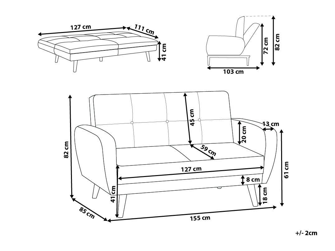 Beliani 2 Sitzer Sofa aus Polyester Retro FLORLI  