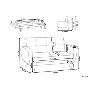 Beliani 2 Sitzer Sofa aus Polyester Retro FLORLI  