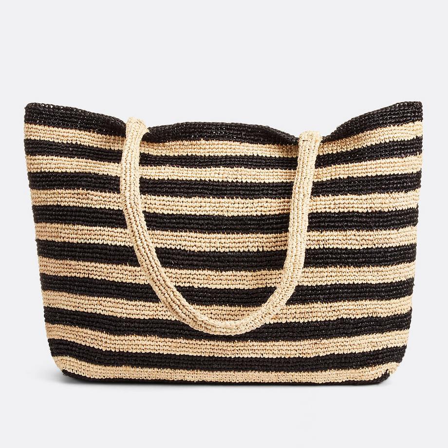 La Redoute Collections Gestreifte Raffia Shopper Tasche  