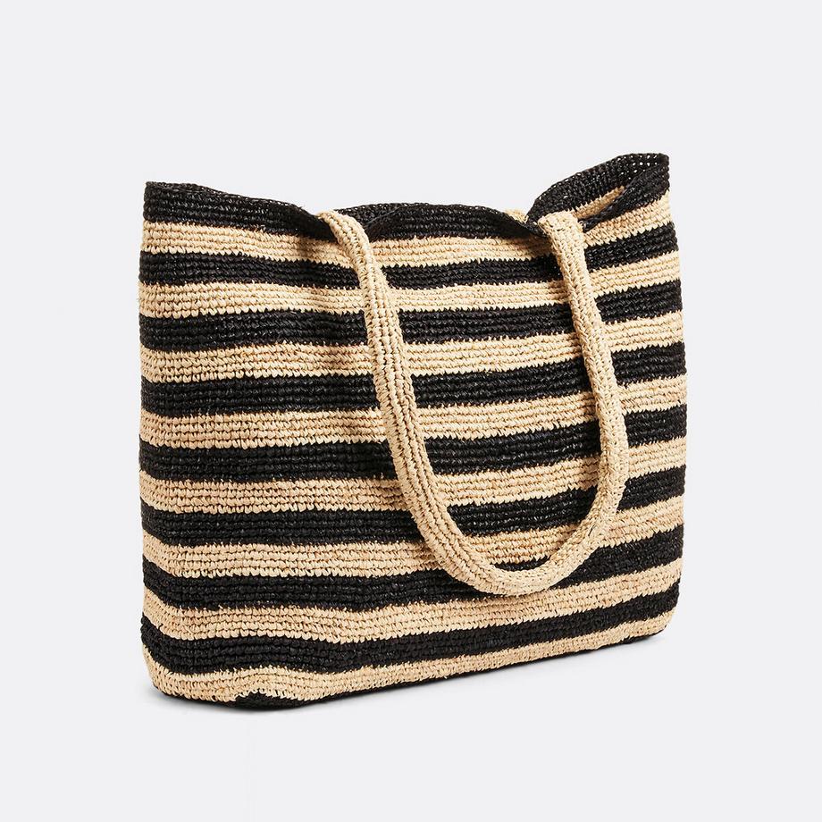 La Redoute Collections Gestreifte Raffia Shopper Tasche  