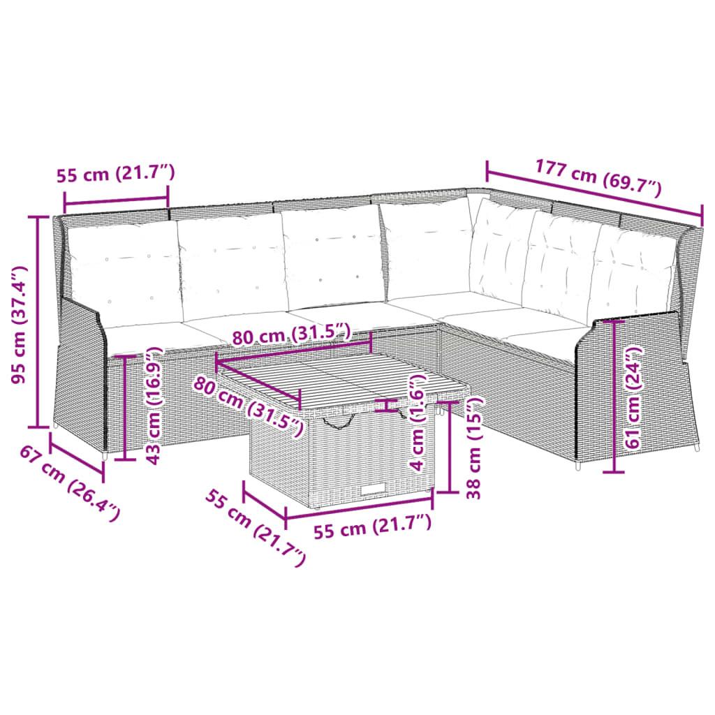 VidaXL Garten-lounge-set poly-rattan  