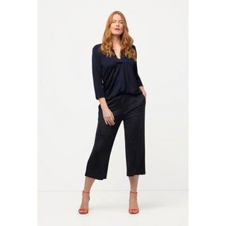 Ulla Popken  Culottes in tessuto fluente con taglio della gamba ampio e lungo fino al polpaccio e cintura elastica 