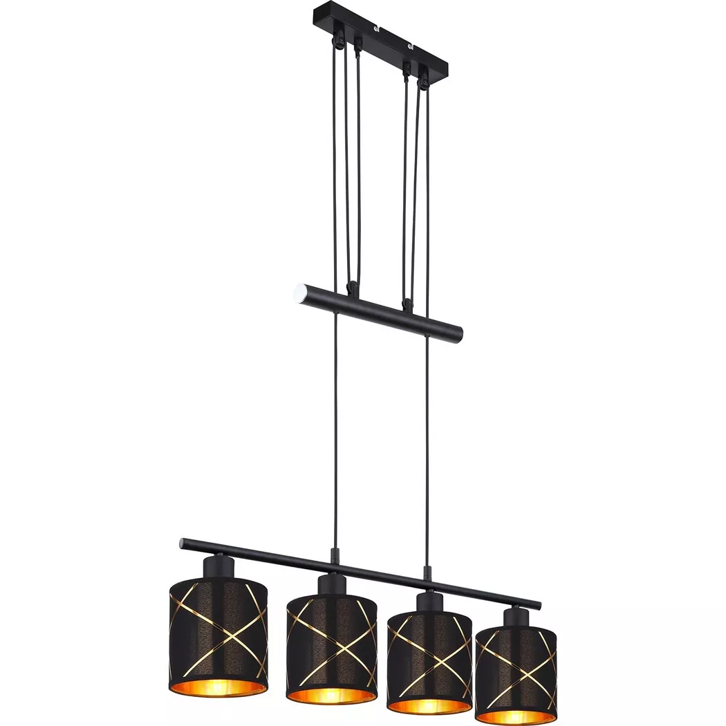 mutoni – Hängeleuchte Bemmo Metall matt 4xE27, One Size, Schwarz