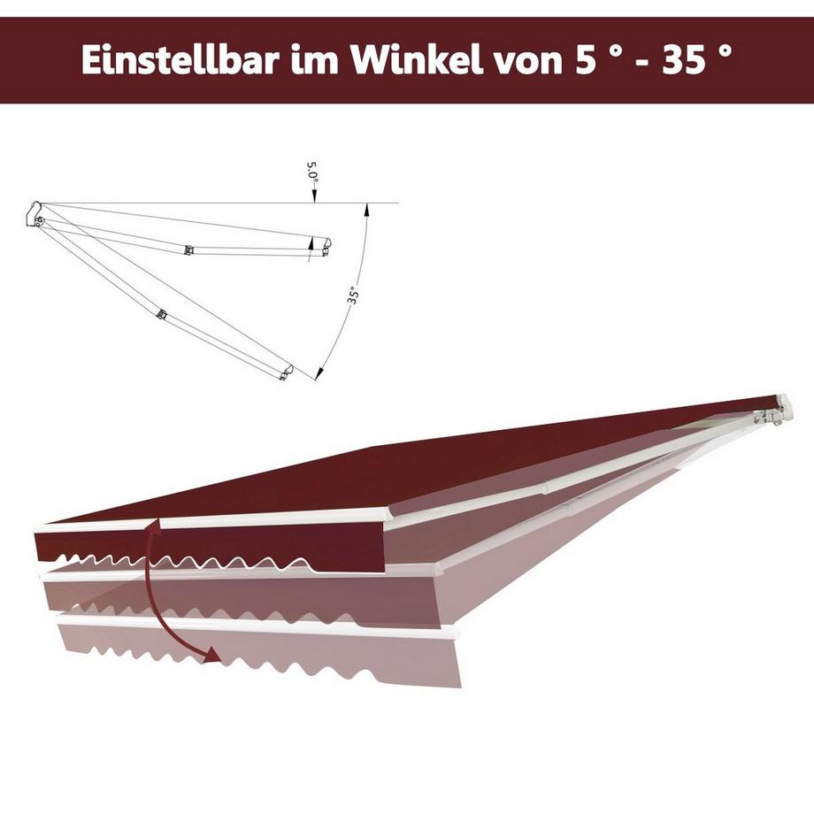 Northix Einziehbare Markise mit Kurbel  