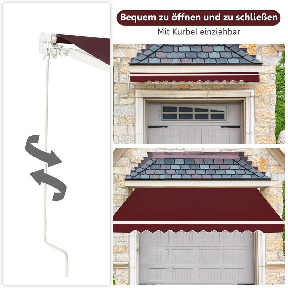 Northix Einziehbare Markise mit Kurbel  