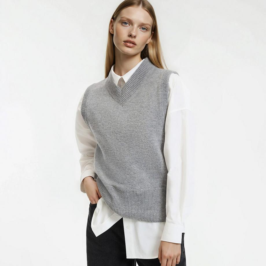 La Redoute Collections Pull sans manches Col V  