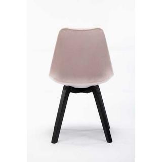 mutoni Chaise de salle à manger velours rose noir (lot de 2)  