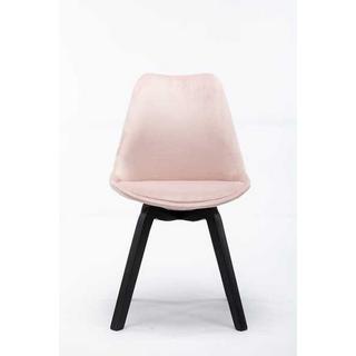 mutoni Chaise de salle à manger velours rose noir (lot de 2)  