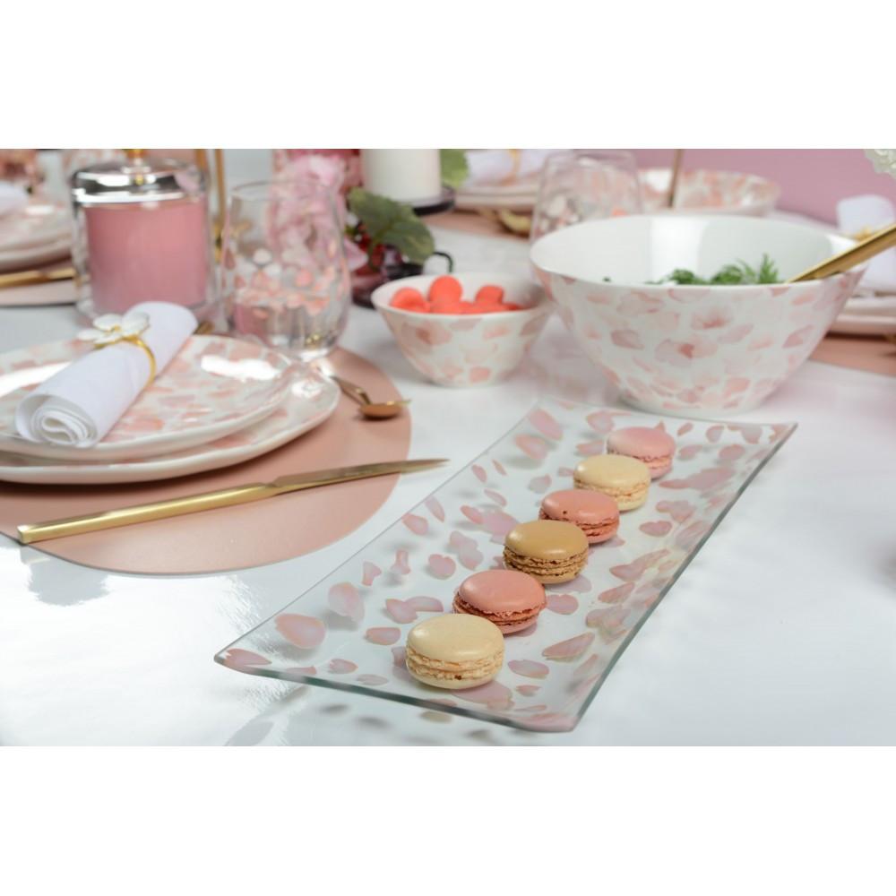 Aulica  PLATS A CAKE PETALE DE ROSE 36x14CM - LOT DE 2 