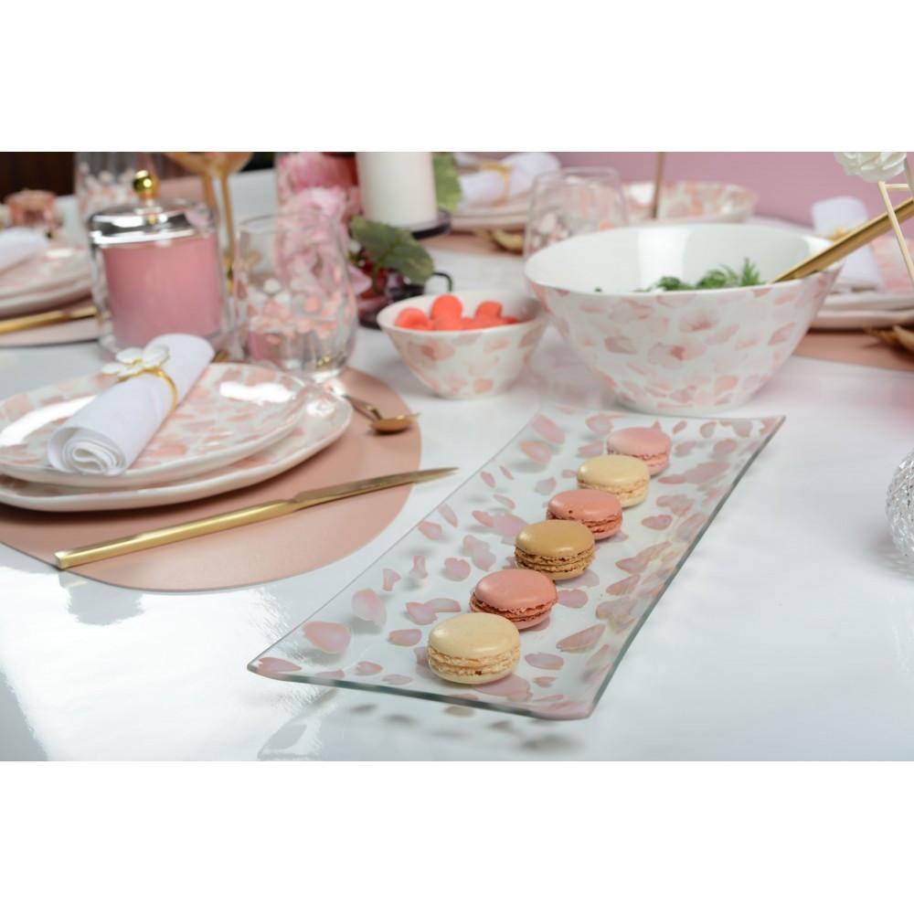 Aulica  PLATS A CAKE PETALE DE ROSE 36x14CM - LOT DE 2 