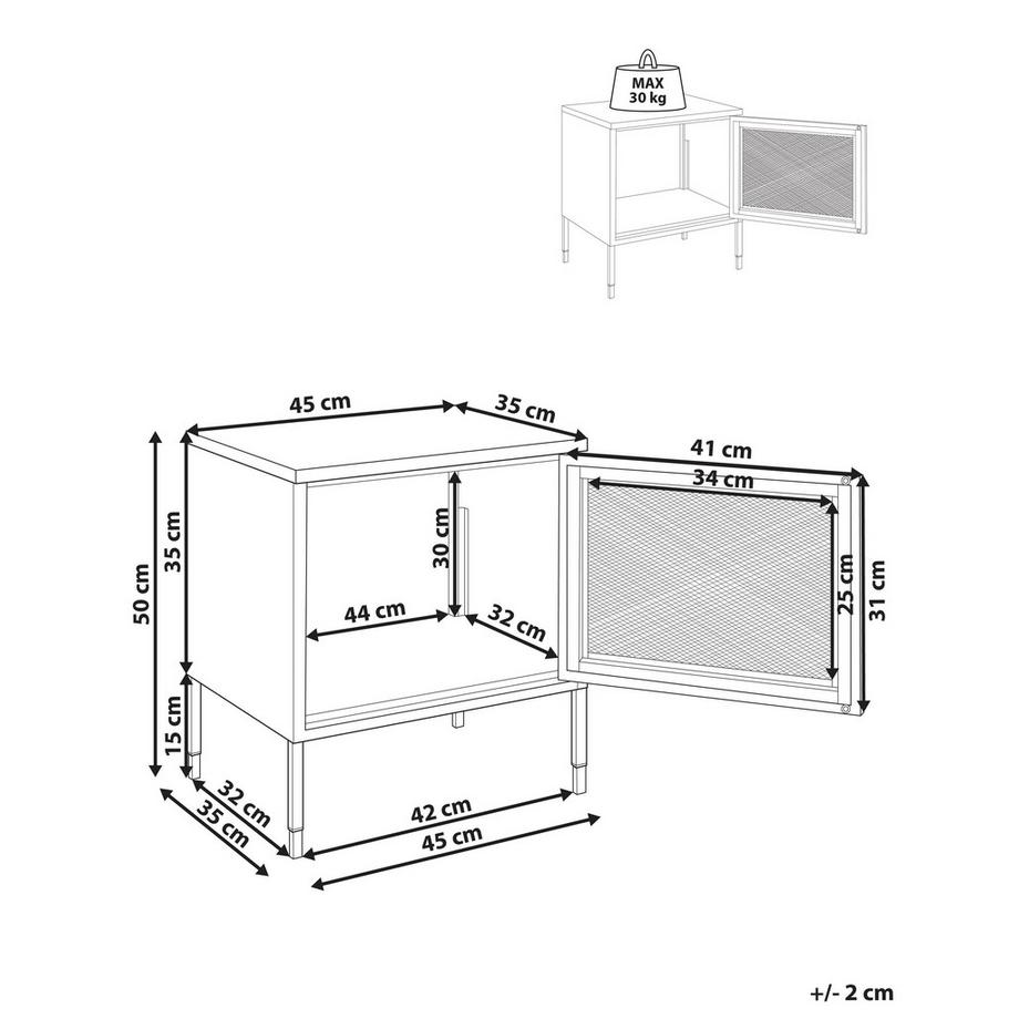 Beliani Comodino en Acciaio  OSSETT  